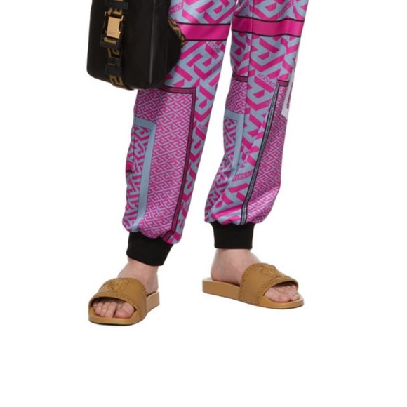 Versace tan Palazzo slides sandals size 39 - like new - Picture 6 of 7